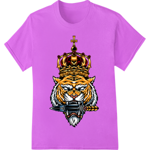 Fierce Tiger King: Crowned Jungle Royalty DTF Print - High-quality DTF prints