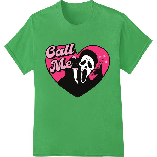 Ghostface 'Call Me' Pink Heart | Edgy Horror DTF Print made with premium personalized clothing