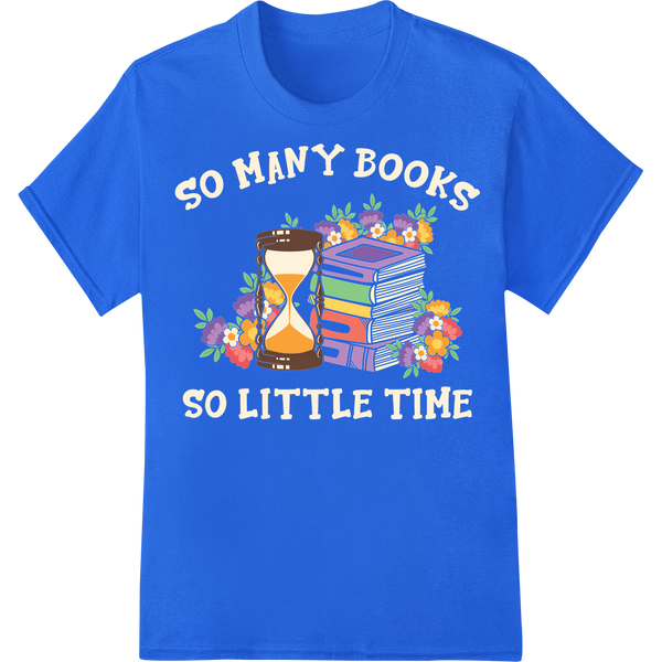 Timeless Knowledge: Vibrant DTF Print Celebrates Reading on blue shirt - SUPERDTF-DTF Prints-DTF Transfers-Custom DTF Prints