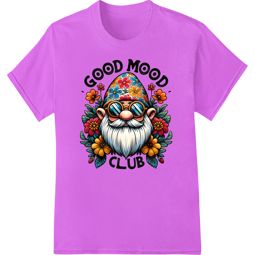 Psychedelic Santa DTF Print | Hippie Good Mood Club Transfer on purple shirt - SUPERDTF-DTF Prints-DTF Transfers-Custom DTF Prints