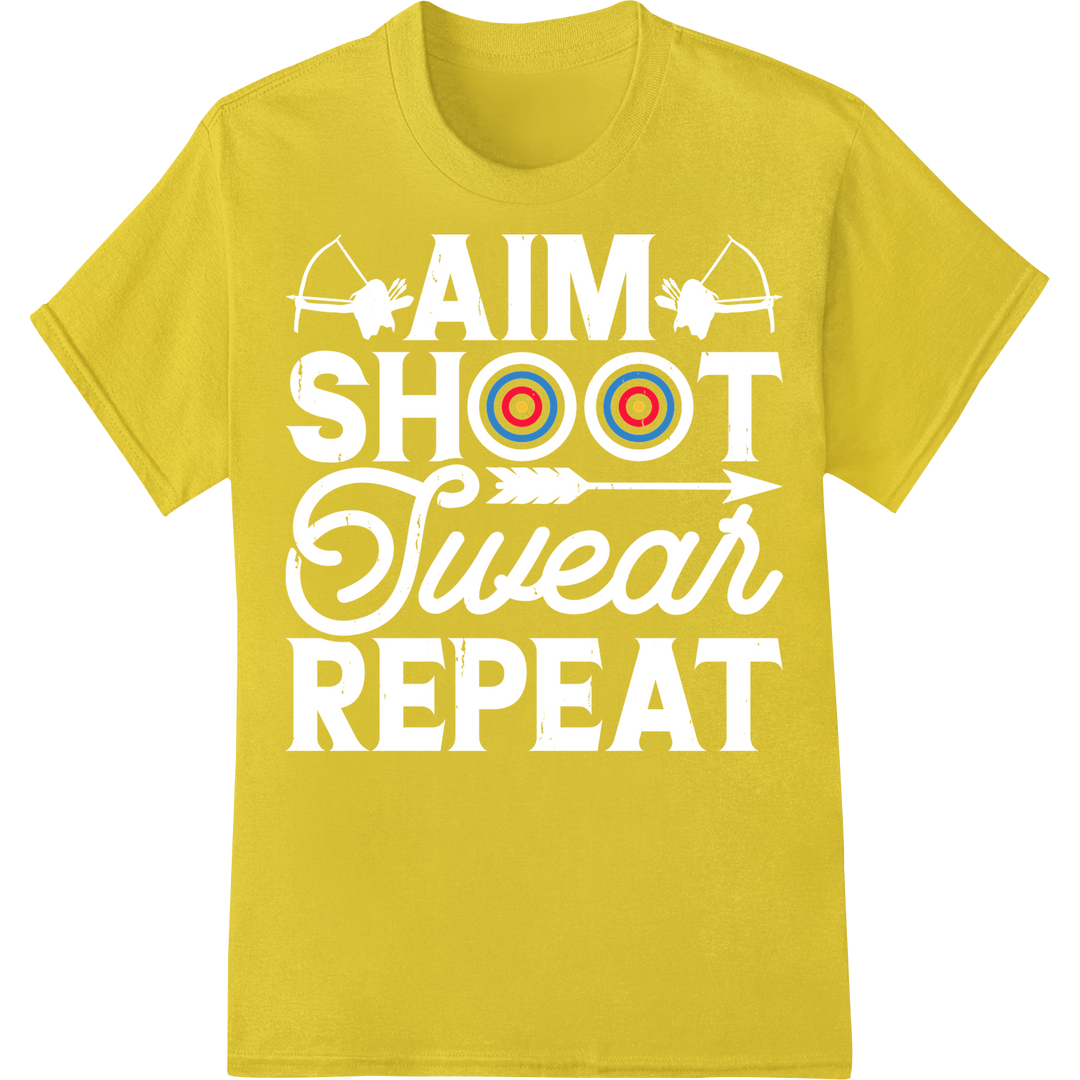 Bold Bullseye: Archery-Inspired DTF Print Heat Transfer on yellow shirt - SUPERDTF-DTF Prints-DTF Transfers-Custom DTF Prints