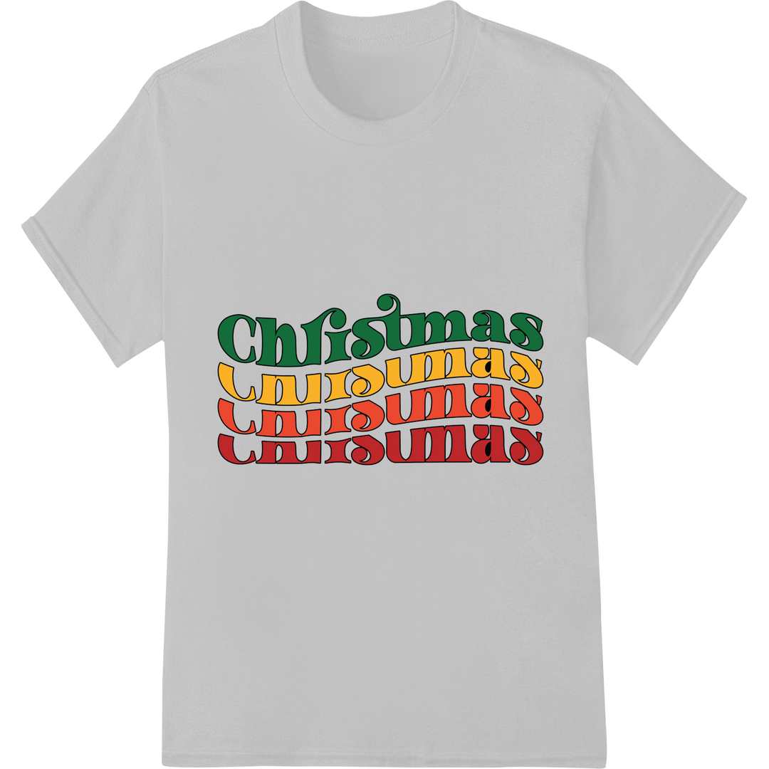 Festive Christmas Typography Heat Transfer Print | Super DTF on white shirt - SUPERDTF-DTF Prints-DTF Transfers-Custom DTF Prints