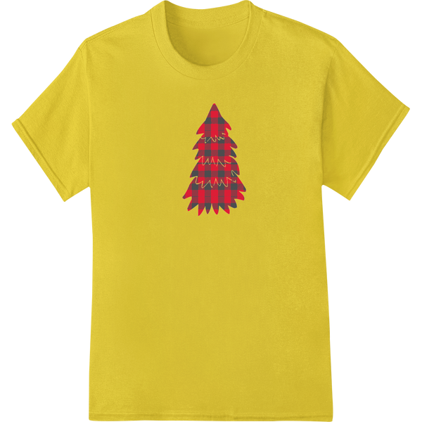 Festive Red Christmas Tree Heat Transfer Design showcasing advanced t shirt prints technology