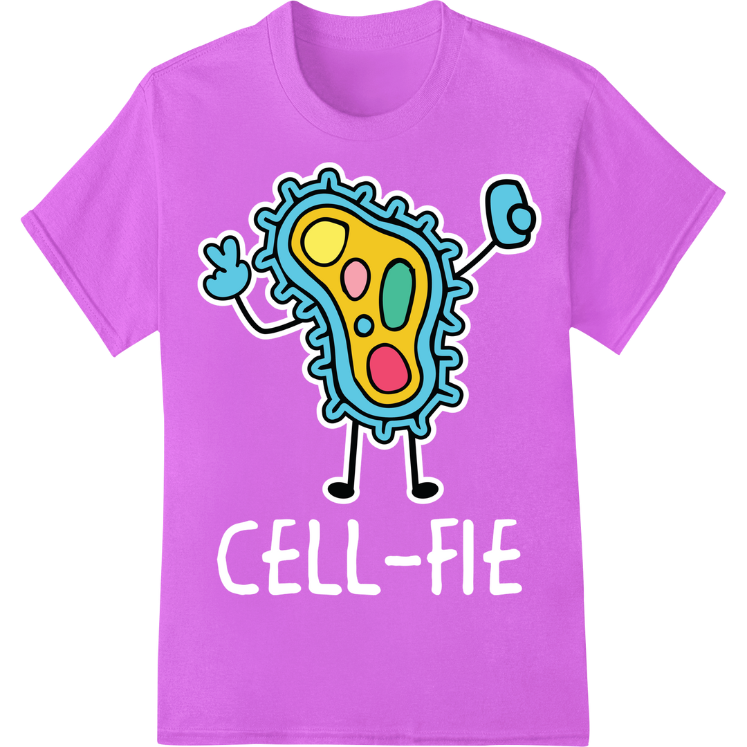 Playful Amoeba Science Teacher DTF Print Heat Transfer on purple shirt - SUPERDTF-DTF Prints-DTF Transfers-Custom DTF Prints