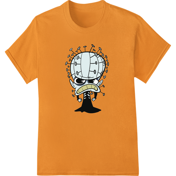 Haunting Virus Tree: Edgy Halloween DTF Print Transfer on orange shirt - SUPERDTF-DTF Prints-DTF Transfers-Custom DTF Prints