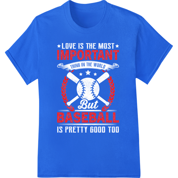 Bold 'IMPORTANT BASEBALL' DTF Print Heat Transfer | Super DTF on blue shirt - SUPERDTF-DTF Prints-DTF Transfers-Custom DTF Prints