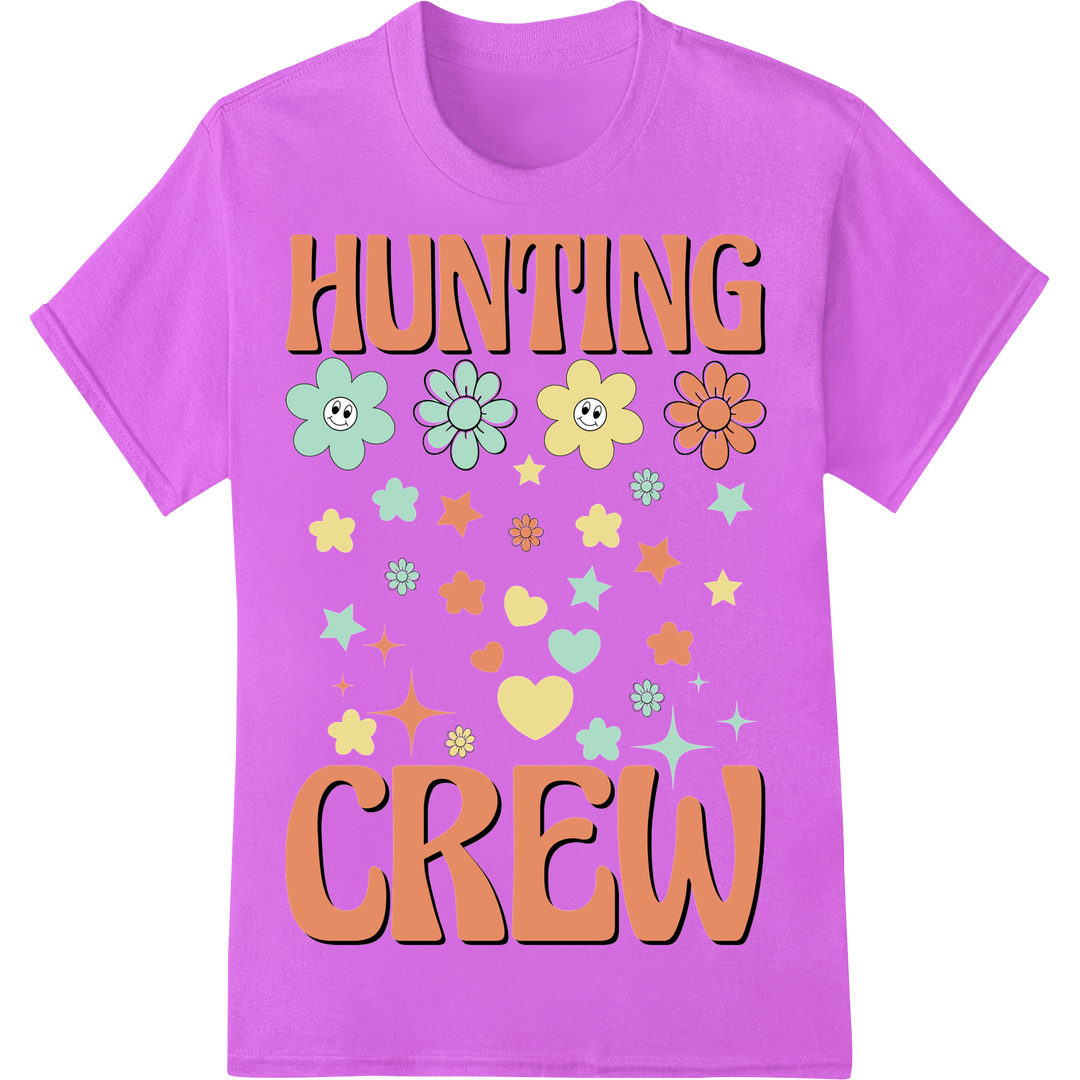 Vibrant 'Hunting Crew' Easter DTF Print Heat Transfer on purple shirt - SUPERDTF-DTF Prints-DTF Transfers-Custom DTF Prints