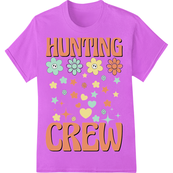 Vibrant 'Hunting Crew' Easter DTF Print Heat Transfer on purple shirt - SUPERDTF-DTF Prints-DTF Transfers-Custom DTF Prints