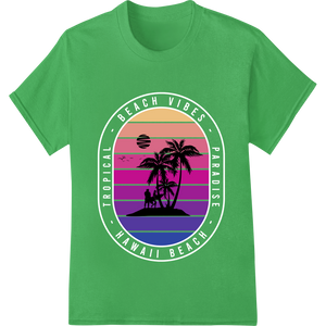 Personalized durable print transfers design for Tropical Sunset Paradise: Vibrant Palm Silhouette DTF Print