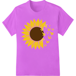 Premium quality t shirt prints on Sunflower Silhouette: Elegant Thanksgiving Nature Design