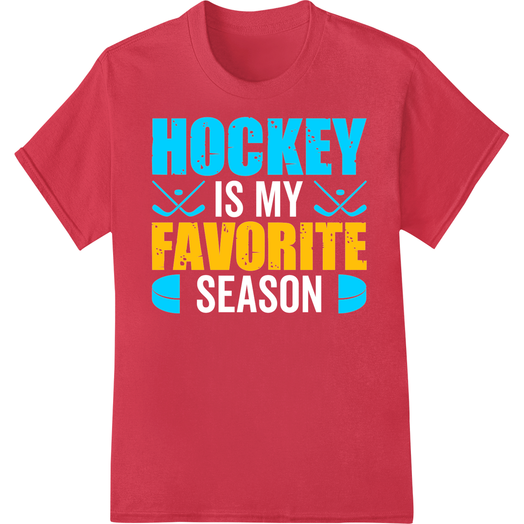 Bold Hockey Favorite DTF Print Heat Transfer | Fan Gear on red shirt - SUPERDTF-DTF Prints-DTF Transfers-Custom DTF Prints