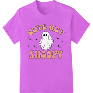 Premium quality custom garment printing on Cute But Snoopy: Adorable Ghost DTF Print for Halloween Fun