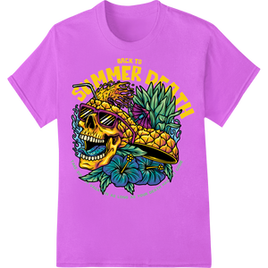 Vibrant t shirt prints print on Edgy Tropical Skull: Bold Summer DTF Print Heat Transfer