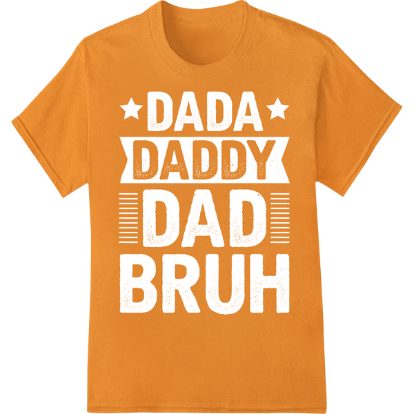 Minimalist 'Dad' Typography Pattern Father's Day DTF Print on orange shirt - SUPERDTF-DTF Prints-DTF Transfers-Custom DTF Prints