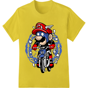 Custom print on demand design - Mario Kart Motorcycle Racer Cartoon Character DTF Print