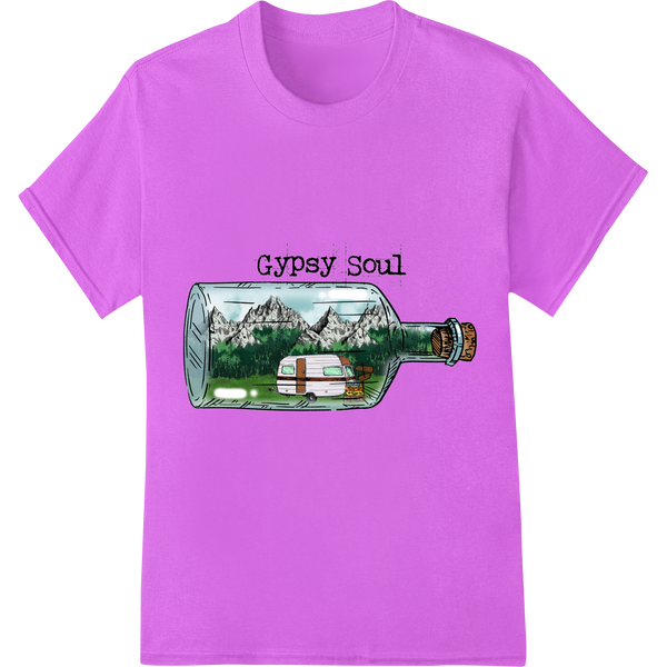 Vintage Gypsy Soul Adventure DTF Print Heat Transfer on purple shirt - SUPERDTF-DTF Prints-DTF Transfers-Custom DTF Prints