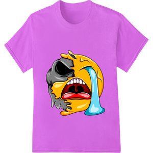 Vibrant customized apparel print on Crying Cartoon Emoji - Vivid DTF Heat Transfer Design