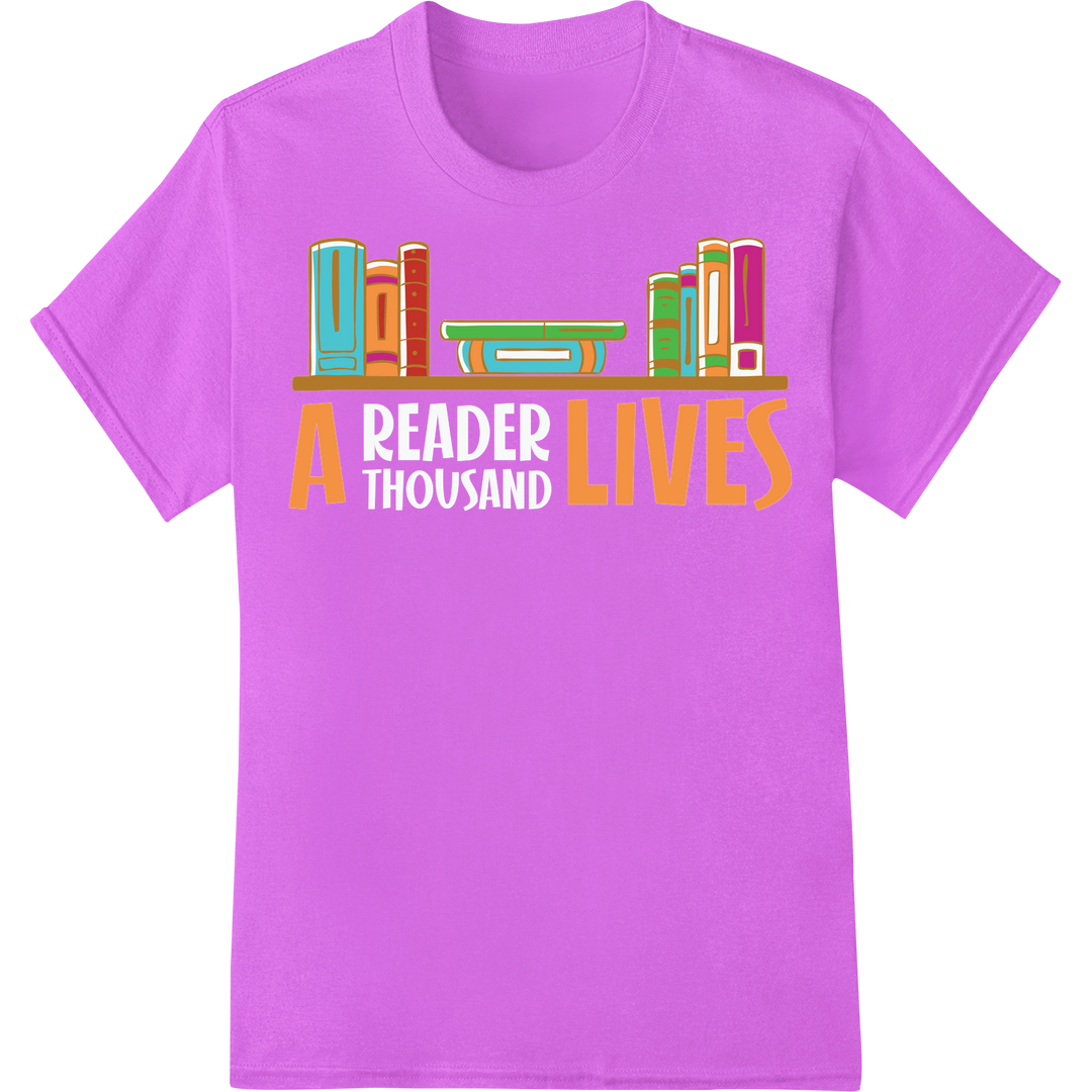 All Lives Matter: Vibrant Book Lover DTF Print Heat Transfer on purple shirt - SUPERDTF-DTF Prints-DTF Transfers-Custom DTF Prints