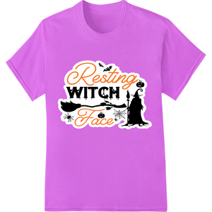 Custom DTF technology design - Resting Witch Face: Halloween Heat Transfer Print