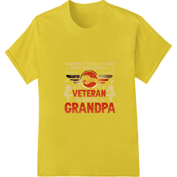 Veteran Grandpa Baseball DTF Transfer Print Father's Day on yellow shirt - SUPERDTF-DTF Prints-DTF Transfers-Custom DTF Prints