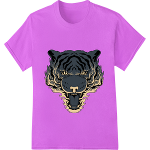 Fierce Tiger in Flames - Bold DTF Transfer for Apparel & Decor made with premium DTF printing technology