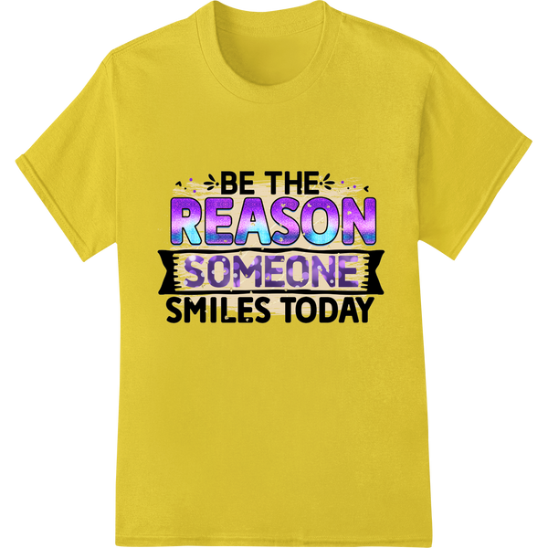 Colorful vector graphic design with text 'Be a Smile Maker Today' and cheerful smile icons for direct to film printing