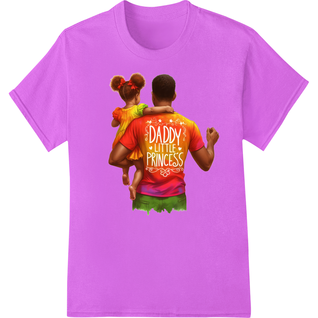 Adorable 'Daddy's Little Princess' DTF Print Heat Transfer on purple shirt - SUPERDTF-DTF Prints-DTF Transfers-Custom DTF Prints