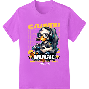 Custom DTF prints design - Quacky Gamer Duck Ready to Play - Funny DTF Print Design