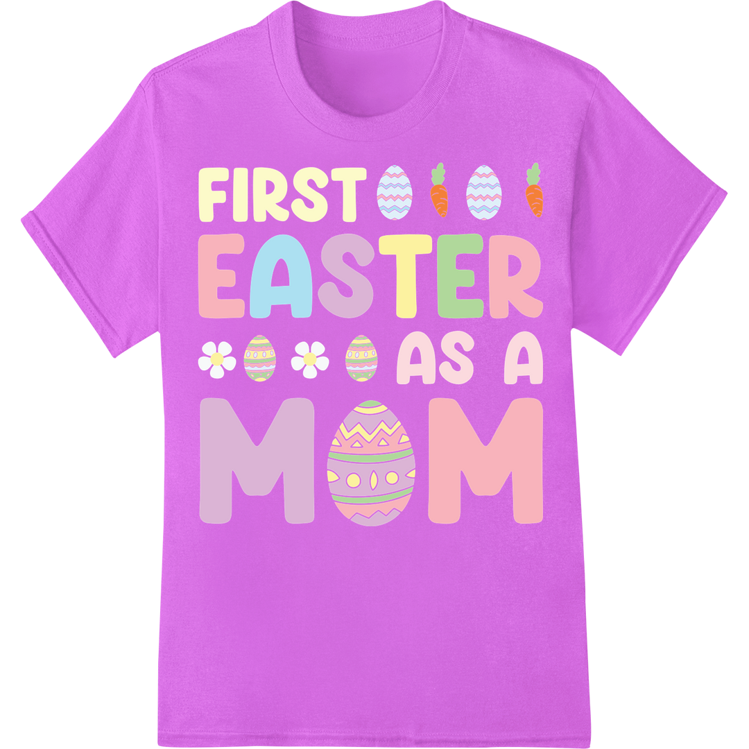 Adorable 'First Easter as a Mom' Baby DTF Print Transfer on purple shirt - SUPERDTF-DTF Prints-DTF Transfers-Custom DTF Prints