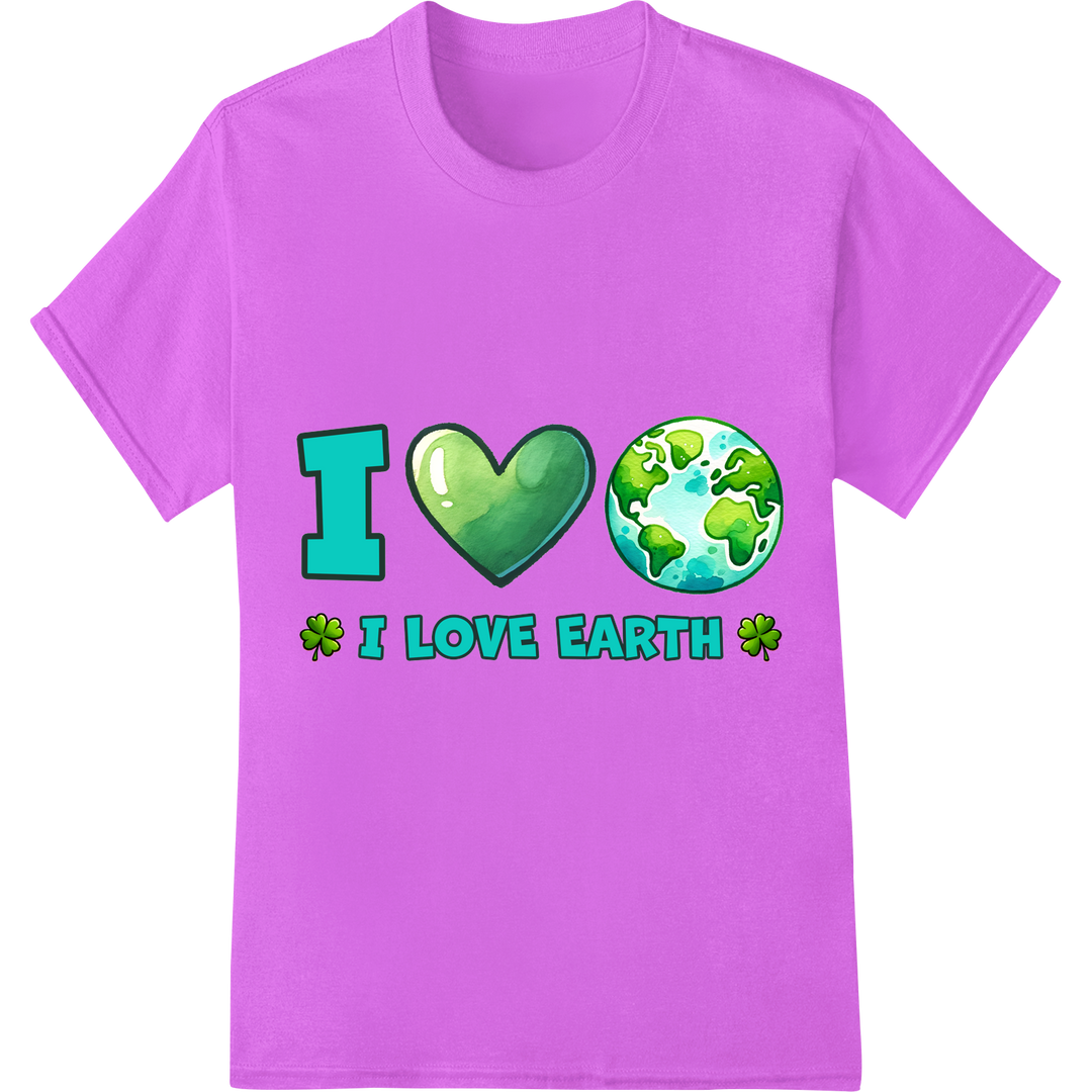 Eco-Friendly Earth Day DTF Print: Show Your Love for the Planet on purple shirt - SUPERDTF-DTF Prints-DTF Transfers-Custom DTF Prints