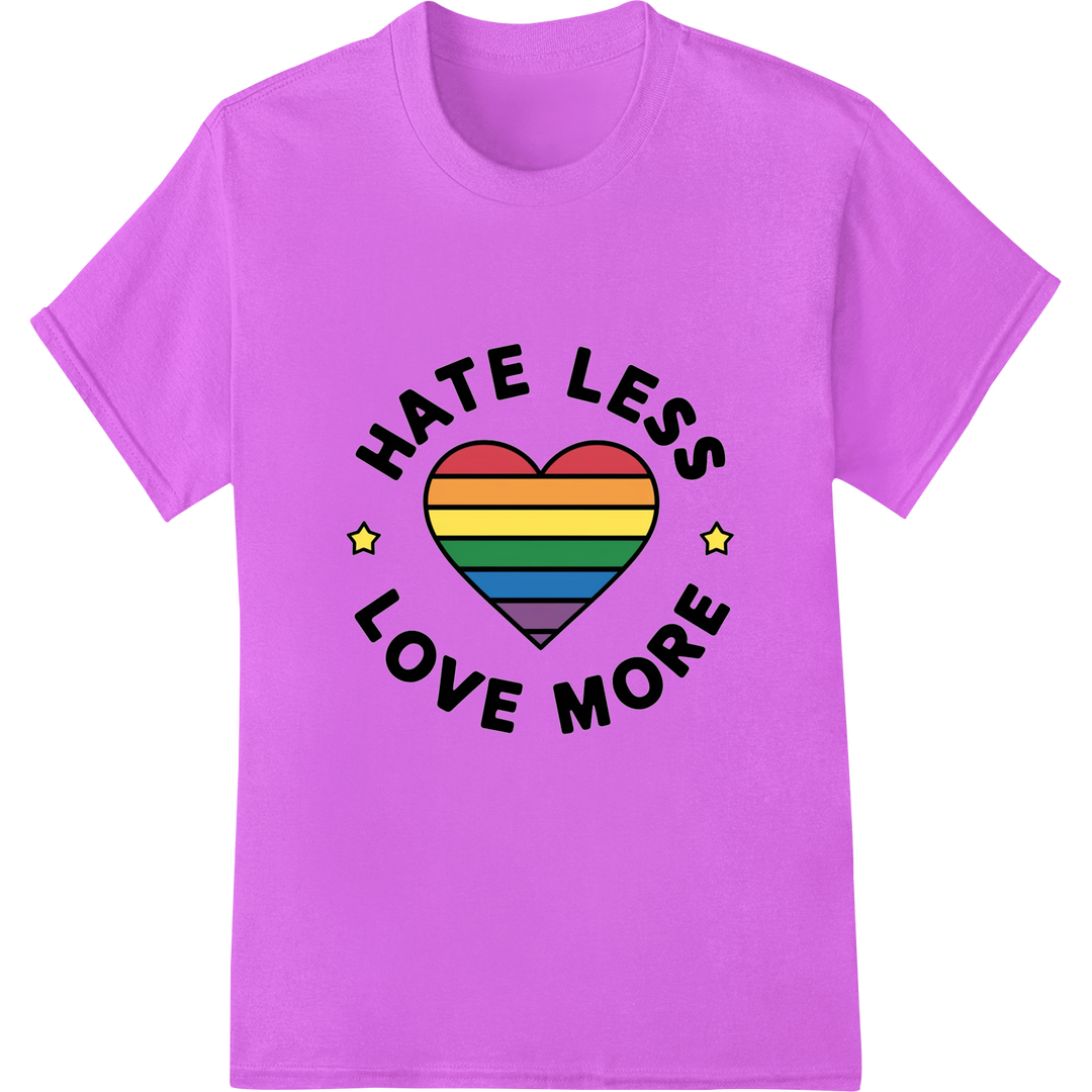 Rainbow Heart LGBT Pride DTF Print Heat Transfer | Equality on purple shirt - SUPERDTF-DTF Prints-DTF Transfers-Custom DTF Prints