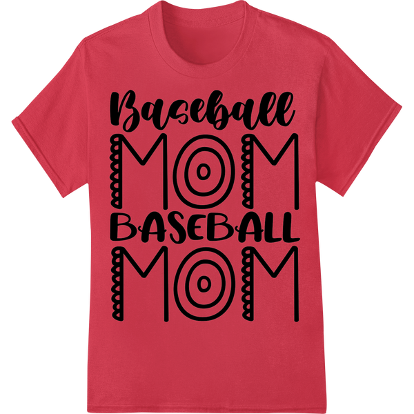 Vibrant direct to film printing print on Bold Baseball Mom Heat Transfer Design | Super DTF