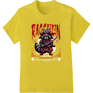 Fearless Samurai Raccoon - DTF Print Heat Transfer enhanced with professional t shirt prints