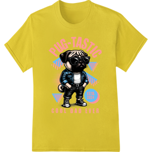 Pug-tastic Cool Dad Ever: Stylish Father's Day Print - High-quality DTF technology