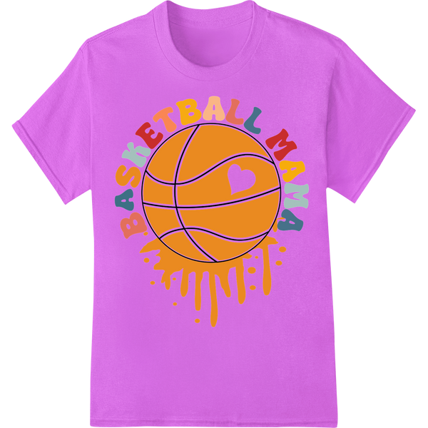 Vibrant Basketball Mom DTF Print Heat Transfer | Mother's Day on purple shirt - SUPERDTF-DTF Prints-DTF Transfers-Custom DTF Prints