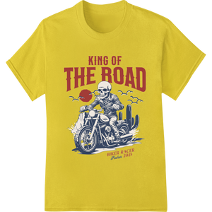 Custom apparel decoration design - King of the Road: Vintage Biker Racer DTF Print Transfer