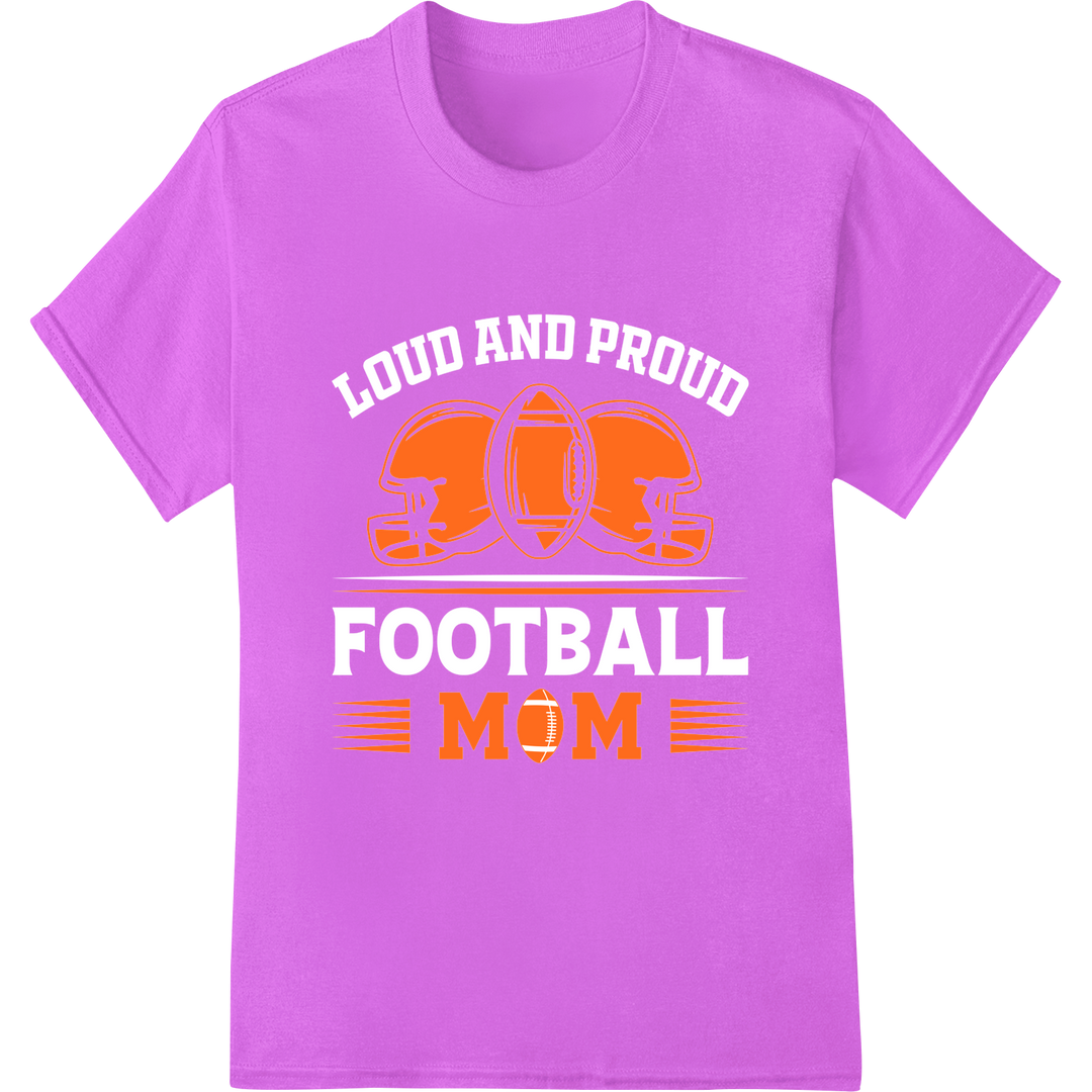 Touchdown for Mom: Football Helmets DTF Print Heat Transfer on purple shirt - SUPERDTF-DTF Prints-DTF Transfers-Custom DTF Prints