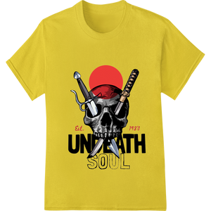 Undeath Soul: Unleash Your Inner Samurai Warrior showcasing advanced high-quality t-shirt printing technology