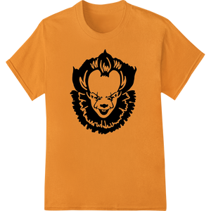 Durable garment printing applied to Haunting Pennywise Clown Outline - Halloween Horror DTF Print