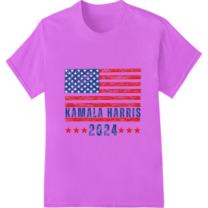 Cutting-edge DTF heat transfers featured on Kamala Harris 2024 Election Patriotic Distressed Flag