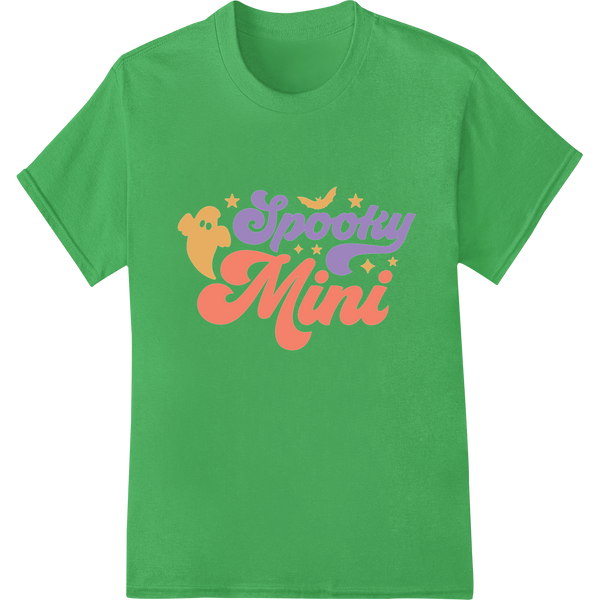 Adorable 'Spooky Mini' Halloween DTF Print Heat Transfer on green shirt - SUPERDTF-DTF Prints-DTF Transfers-Custom DTF Prints