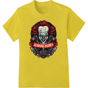 Cutting-edge custom t-shirts featured on Sinister Dancing Clown: Unleash Your Dark Side