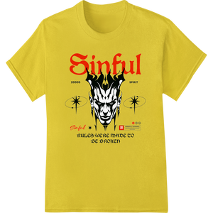 Sinful Spirit: Edgy Demonic DTF Print for Rebels made with premium high-quality t-shirt printing