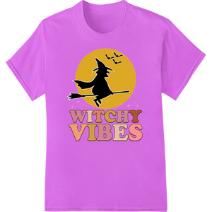 Premium quality custom t-shirts on Spellbinding 'Witchy Vibes' Heat Transfer for Halloween Magic