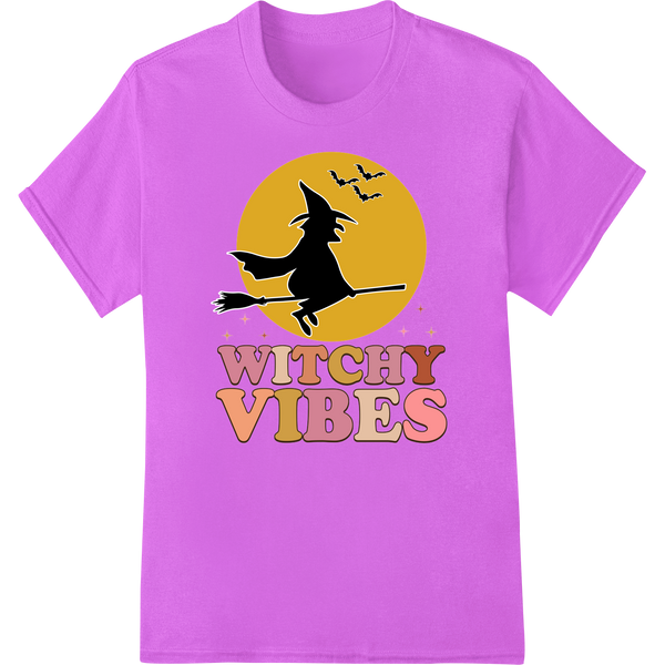 Premium quality custom t-shirts on Spellbinding 'Witchy Vibes' Heat Transfer for Halloween Magic