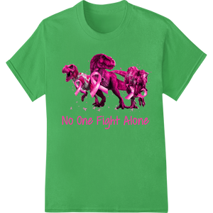 Unite Against Cancer: Dinosaur Solidarity Super DTF Print on green shirt - SUPERDTF-DTF Prints-DTF Transfers-Custom DTF Prints