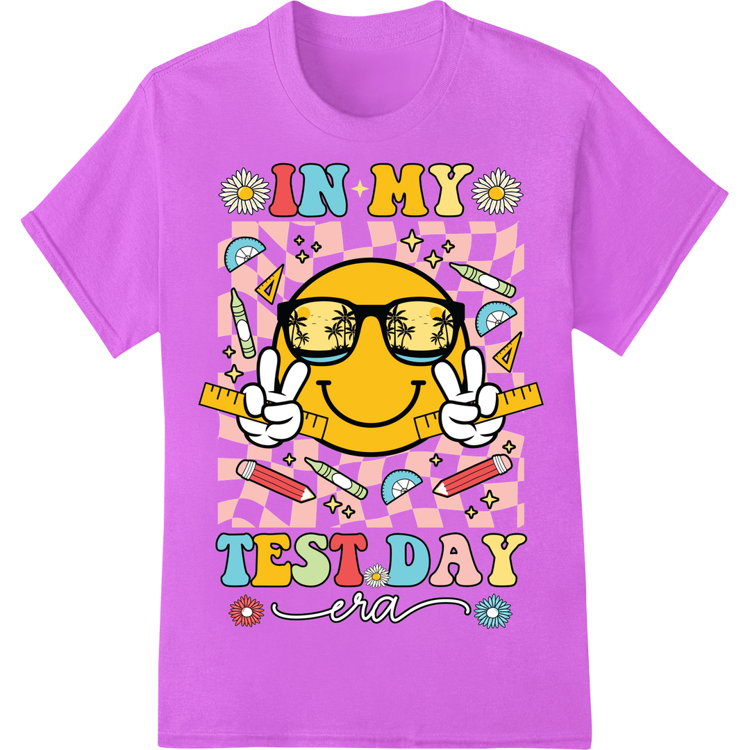 Fun Teacher Emoji DTF Print | In My Test Day | Appreciation on purple shirt - SUPERDTF-DTF Prints-DTF Transfers-Custom DTF Prints