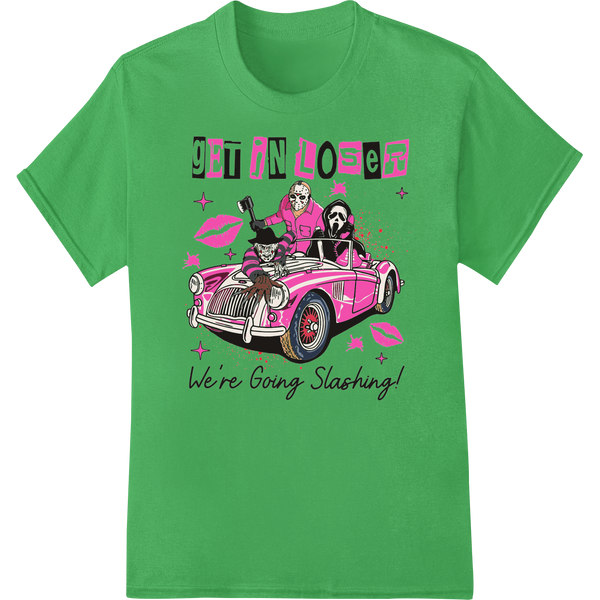 Gettin' Loser Retro Gals Convertible Joy Ride Slashing on green shirt - SUPERDTF-DTF Prints-DTF Transfers-Custom DTF Prints