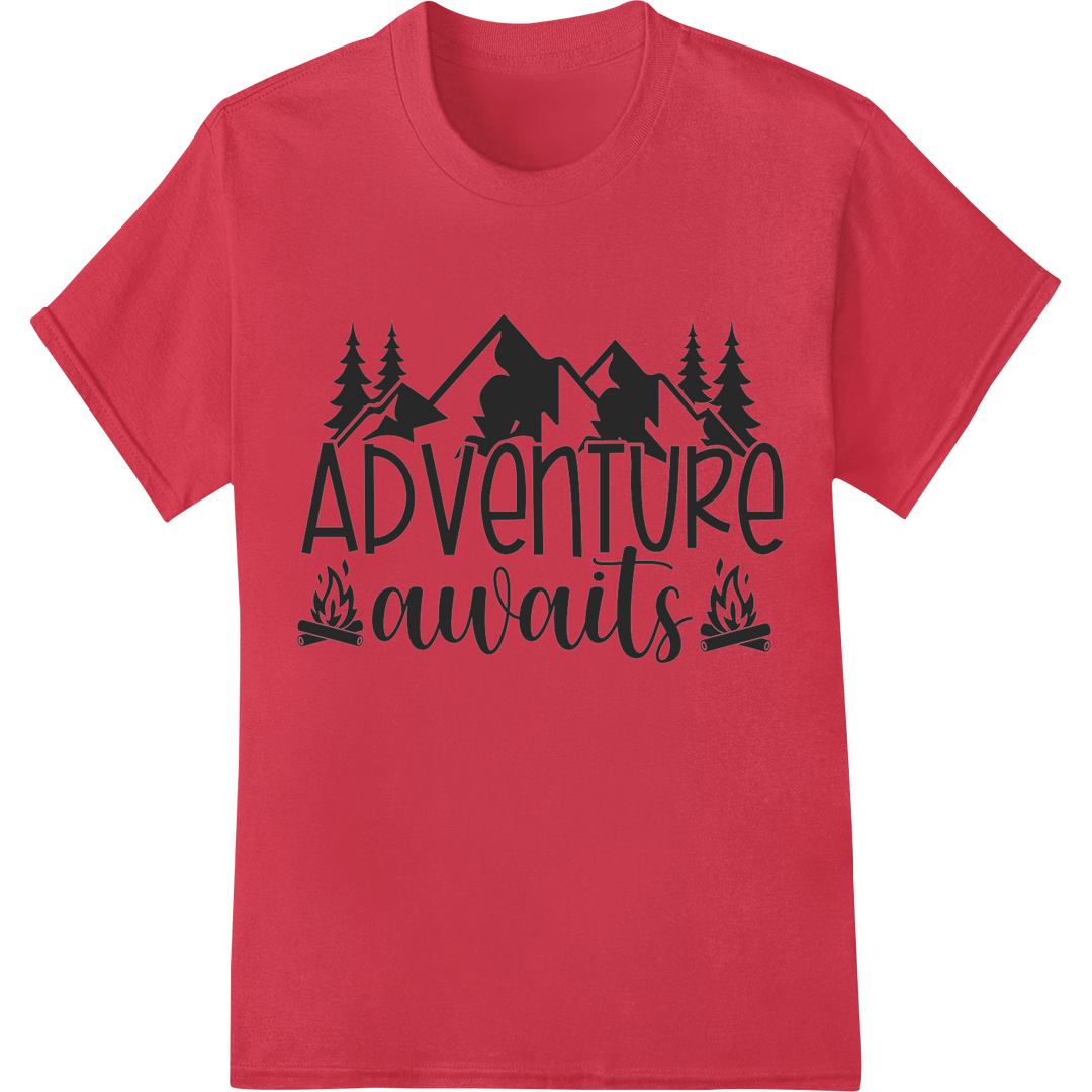 Embrace the Call of the Wild with our Adventure DTF Print on red shirt - SUPERDTF-DTF Prints-DTF Transfers-Custom DTF Prints