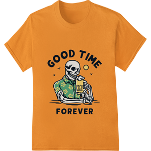 Premium quality direct to film printing on Skeleton Hawaiian Shirt 'Good Time Forever' DTF Print